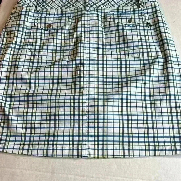 Nivo by Lanctot Golf Skirt with under shorts yellow and blue plaid size 10 skort - Picture 6 of 13